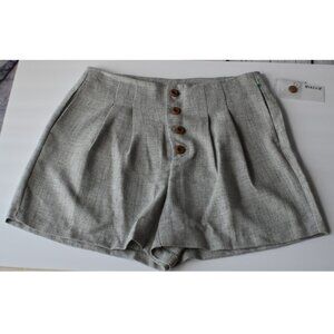NWT JustFab Gray Pleated High Waist Shorts Size L | Chic Summer Staple